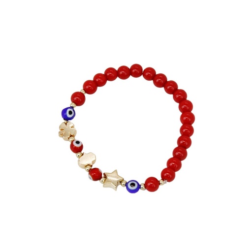 [78169] Pulsera Elastica Amuletos Roja
