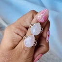 Anillo Gema Cuarzo Rosa Facetado