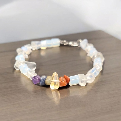 Pulsera Gema Opalina con 7 Chakras