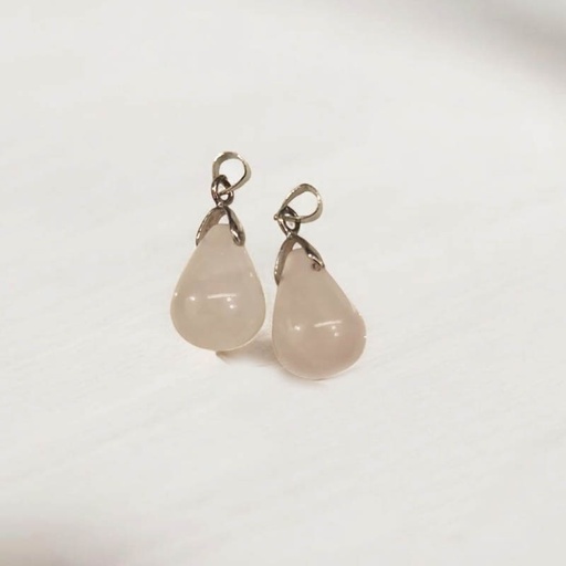 Dije Gema Cuarzo Rosa Gota