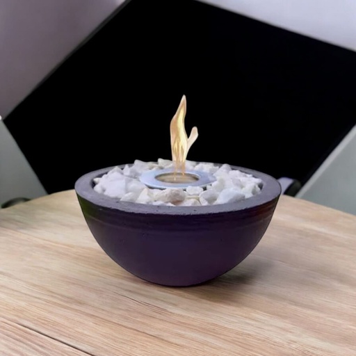 Fogonero Cemento Negro con Piedras