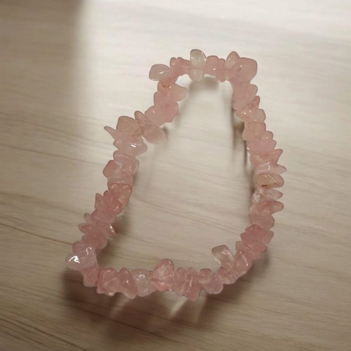 Pulsera Gema Elastica Cuarzo Rosa