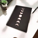 Cuaderno A4 Rayado Tapa Madera Negra Fases Lunas