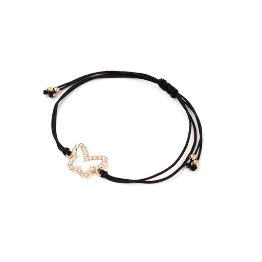Pulsera Hilo Negra Mariposa