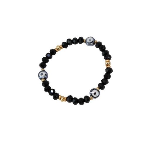 Pulsera Elastica Negra con Ojo Turco