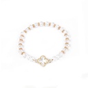 Pulsera Elastica Cristal con Detalles Dorados