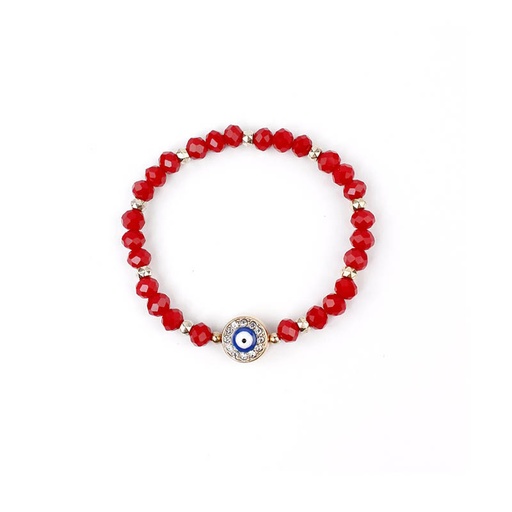 [93191] Pulsera Elastica Roja con Ojo Turco con Strass