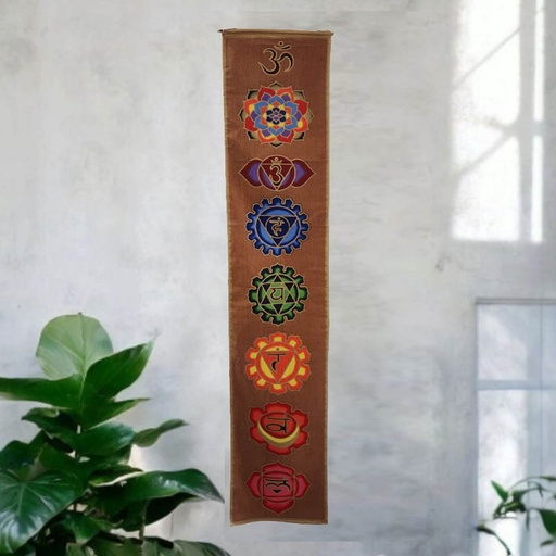 Banderin 7 Chakras Fondo Marron