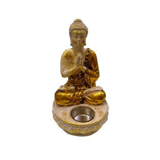 Porta Vela Buda Resina Anjali Mudra 17cm