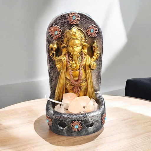 Lampara de Sal Ganesha Dorado