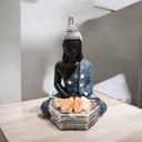 Lampara de Sal Buda Negro Manto Azul