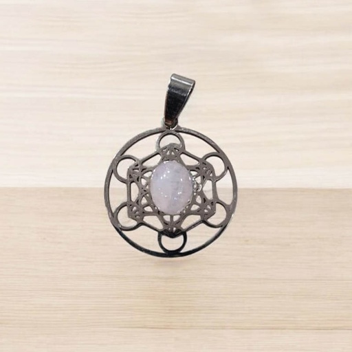 Dije Gema Cuarzo Rosa Metatron