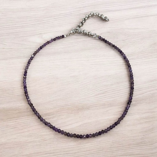 Collar Gema Amatista Facetado