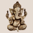 Ganesha Resina Blanca Corona