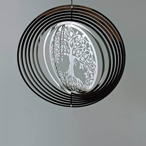Movil Metal Circular Espejado con Arbol Calado