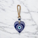 Colgante Vidrio Corazon con Ojo Turco