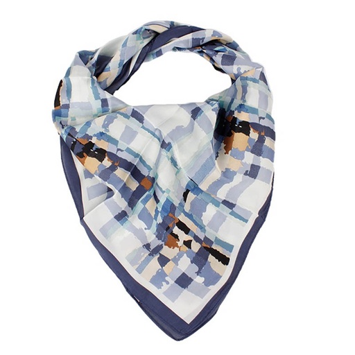 Pañuelo XXL Abstract Cubic Blue 90x90cm