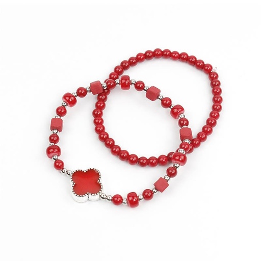 Set Pulsera Roja con Trebol
