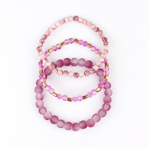[94287] Set Tres Pulseras Elasticas Full Colors Rosa