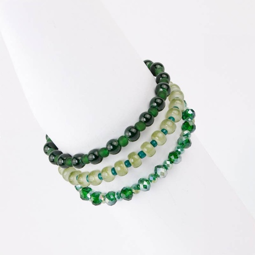 [93773] Set Tres Pulseras Elasticas Winter Colors Verde