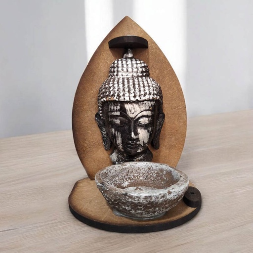 Cascada de Humo, Porta Vela y Porta Sahumerio Buda 17cm
