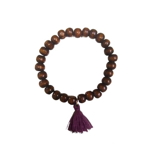 Pulsera Japa Mala Tessel Corto Purpura