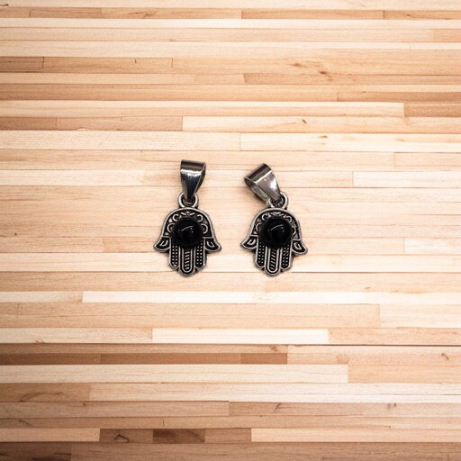 Dije Gema Obsidiana con Mano de Fatima