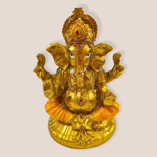 Ganesha Resina Dorada 14cm