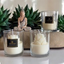 Vela con Flor de Loto Cera Vegetal Vainilla Africana