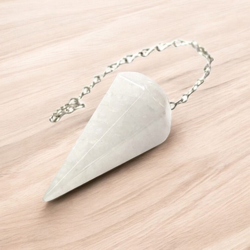 Pendulo Gema Cuarzo Blanco