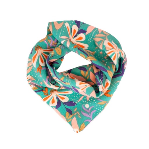 Pañuelo Flowers Green 50x50cm