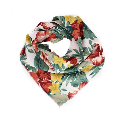 Pañuelo Flowers White 50x50cm