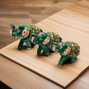 Elefante Resina Verde con Manto