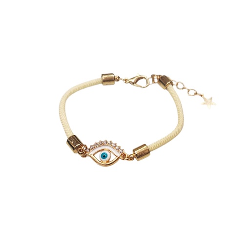 Pulsera Trendy Amarilla con Ojo Turco Dorado