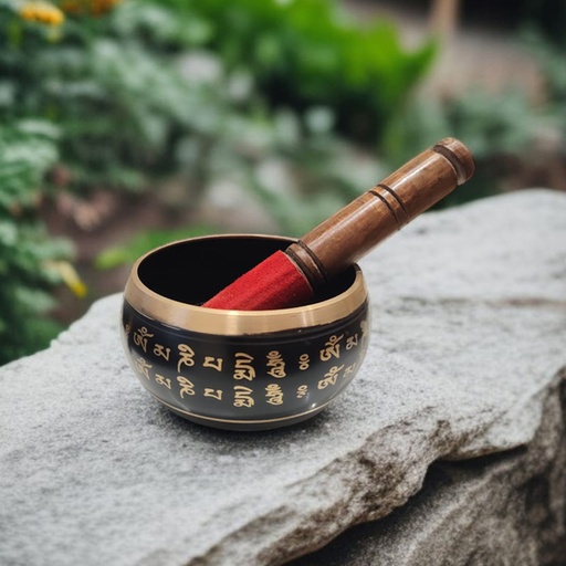 Cuenco Tibetano 11.5cm Negro Mantras