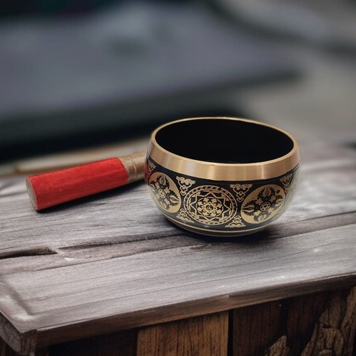 Cuenco Tibetano 11.5cm Negro Simbolos