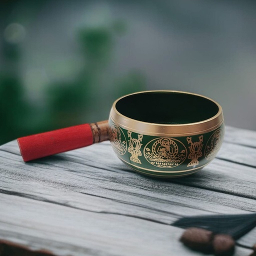 Cuenco Tibetano Verde 11.5cm Budas