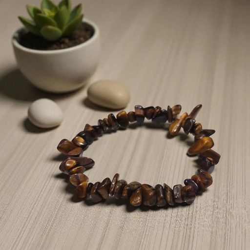 Pulsera Gema Ojo de Tigre Elastica Escalla