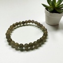 Pulsera Gema Labradorita Verde Elastica Esferas
