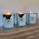 Vela Aromatica en Vasos Plata Cera Vegetal Aromanza 6x5.5cm Vainilla