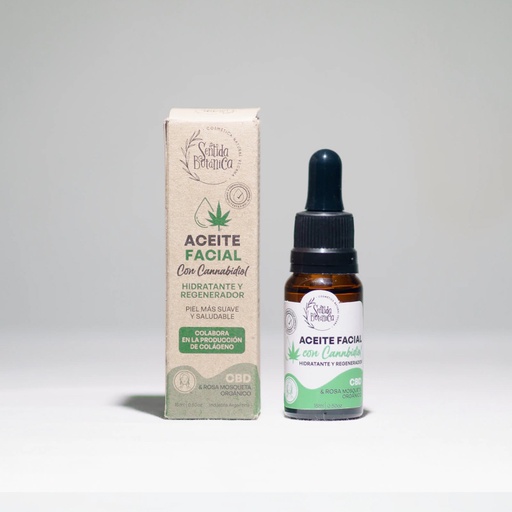 Aceite Facial con Cannabidiol, CBD & Rosa Mosqueta, x15ml, Sentida Botanica