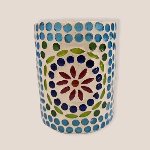 Porta Velas Vidrio Colores 10cm